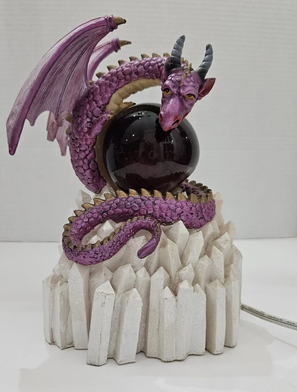 Vintage Purple Dragon Crystal Geode Cave LED Lamp Night Light